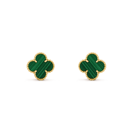 [Lunabriance]CLOVER MEDIUM 1 MOTIFS MALACHITE  EARRINGS