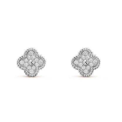 [Lunabriance]CLOVER MINI DIAMOND STUD EARRINGS