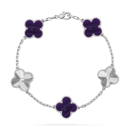 [Luna Brilliance]CLOVER 5 MOTIF PURPLE STRIPES BRACELET COLLECTION