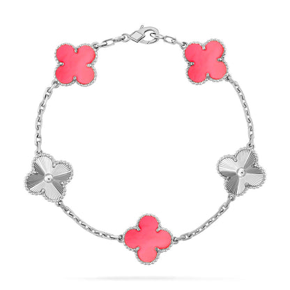 [Luna Brilliance] CLOVER 5 MOTIFS  PINK MOP BRACELET COLLECTION