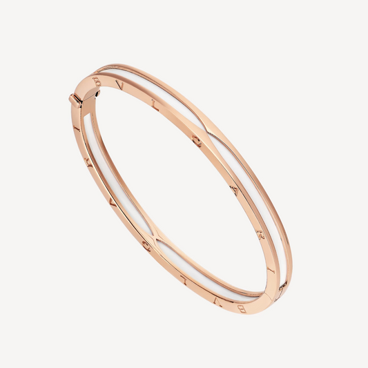 [Lunabriance]ZERO 1 PINK GOLD WITH WHITE CERAMIC BRACELET