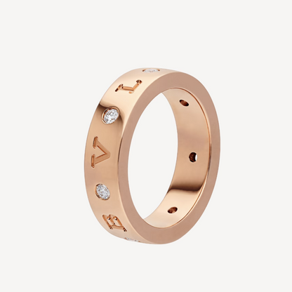 [Lunabriance]ZERO 1 ESSENTIAL PINK GOLD BAND WITH DIAMONDS RING