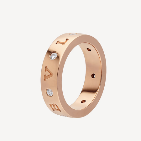 [Luna Brilliance]ZERO 1 ESSENTIAL PINK GOLD BAND WITH DIAMONDS RING