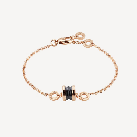 [Luna Brilliance]ZERO 1 SOFT PINK GOLD AND BLACK CERAMIC BRACELET