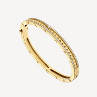 [Luna Brilliance]ZERO 1 SPIRAL AND PAVED DIAMOND GOLD BRACELET