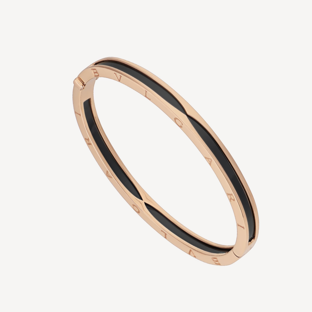 [Luna Brilliance]ZERO 1 PINK GOLD WITH BLACK CERAMIC BRACELET