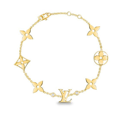 [Lunabriance]STAR AND SUN 7 MOTIFS GOLD BRACELET