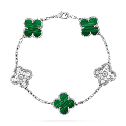 [Luna Brilliance]CLOVER 5 MOTIF MALACHITE BRACELET COLLECTION