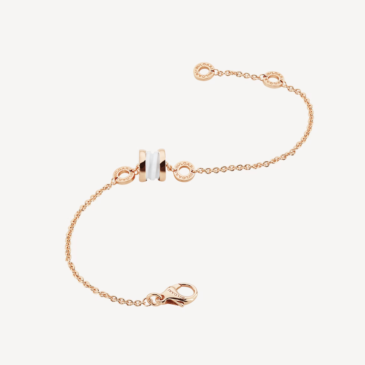 [Lunabriance]ZERO 1 SOFT PINK GOLD AND WHITE CERAMIC BRACELET