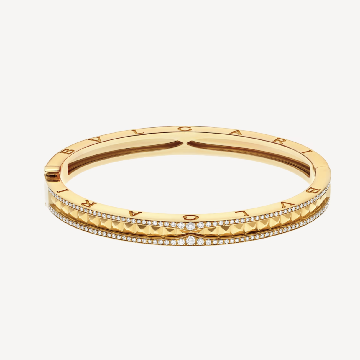 [Lunabriance]ZERO 1 SPIRAL AND PAVED DIAMOND GOLD BRACELET