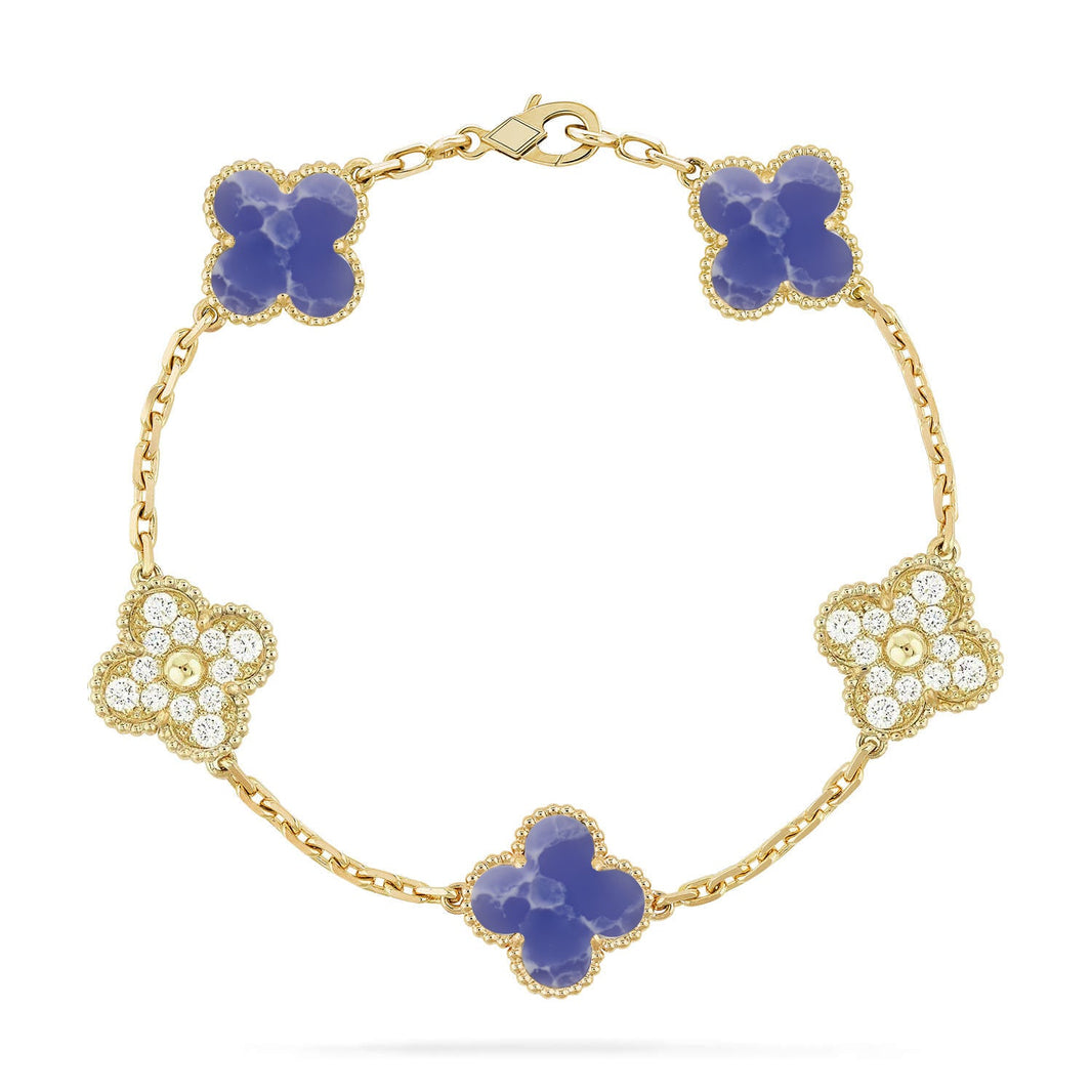 [Luna Brilliance]CLOVER 5 MOTIF BLUE VEINS BRACELET COLLECTION