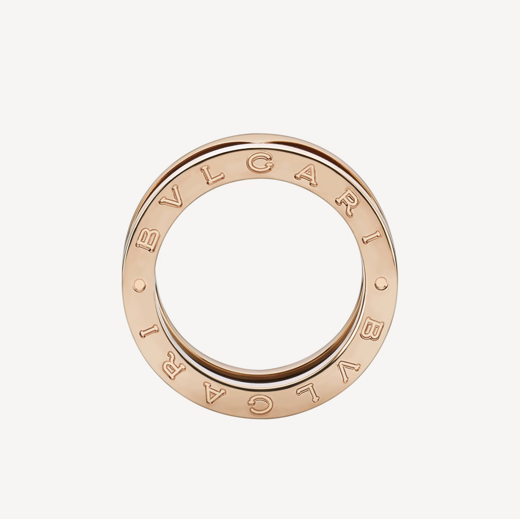 [Luna Brilliance]ZERO 1 TWO-BAND LOOPS AND BLACK CERAMIC PINK GOLD RING