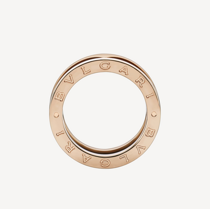 [Lunabriance]ZERO 1 TWO-BAND LOOPS AND BLACK CERAMIC PINK GOLD RING