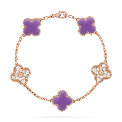 [Luna Brilliance]CLOVER 5 MOTIF LIGHT PURPLE BRACELET COLLECTION