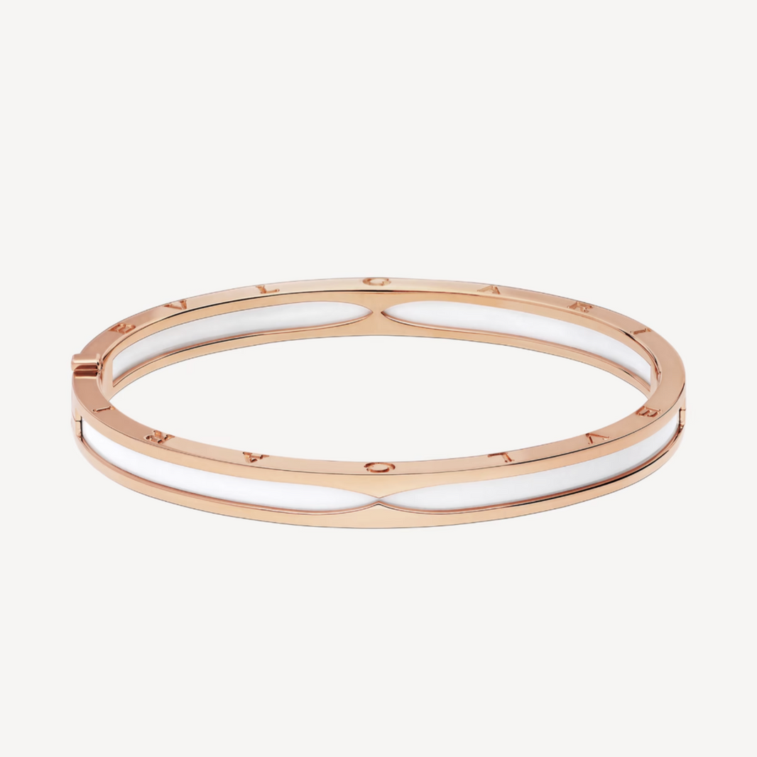 [Luna Brilliance]ZERO 1 PINK GOLD WITH WHITE CERAMIC BRACELET
