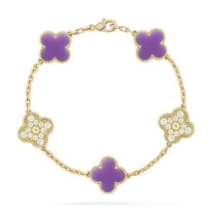 [Luna Brilliance]CLOVER 5 MOTIF LIGHT PURPLE BRACELET COLLECTION