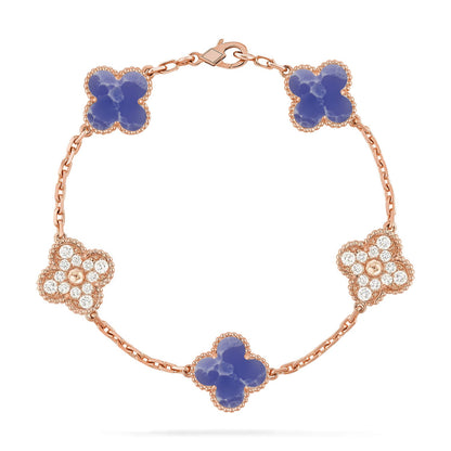 [Luna Brilliance]CLOVER 5 MOTIF BLUE VEINS BRACELET COLLECTION