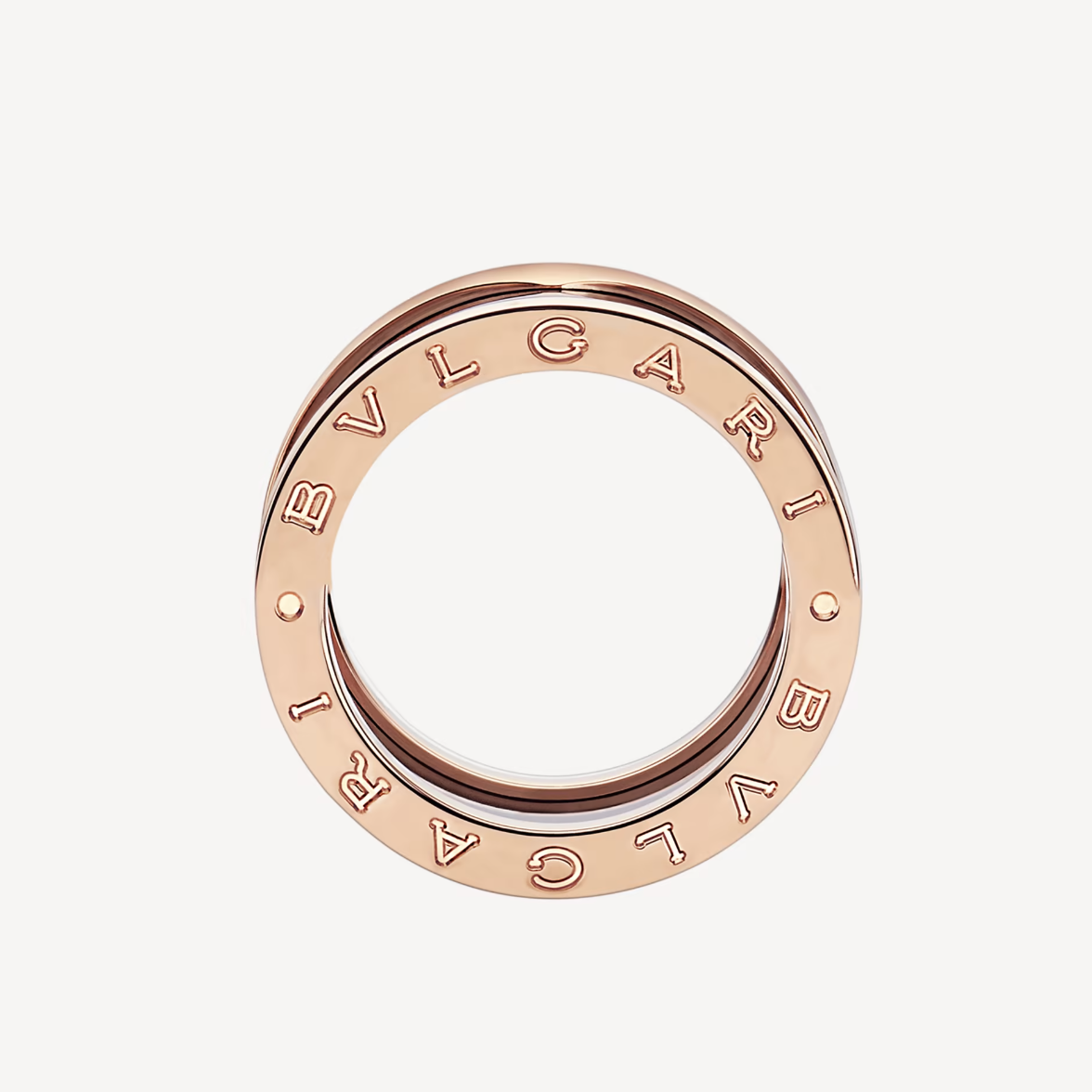 [Lunabriance]ZERO 1 FOUR-BAND LOOPS AND BLACK CERAMIC SPIRAL PINK GOLD RING