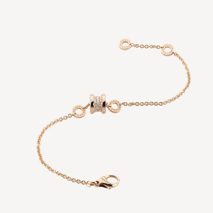 [Lunabriance]ZERO 1 SOFT PINK GOLD WITH PAVED DIAMONDS ON THE SPIRAL BRACELET