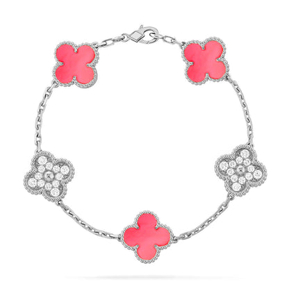 [Luna Brilliance] CLOVER 5 MOTIFS  PINK MOP BRACELET COLLECTION