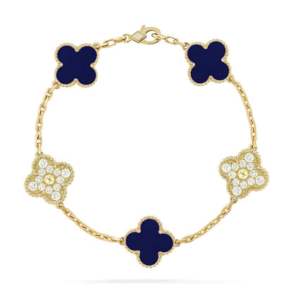 [Luna Brilliance]CLOVER 5 MOTIF LAPIS LAZULI BRACELET COLLECTION