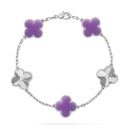 [Luna Brilliance]CLOVER 5 MOTIF LIGHT PURPLE BRACELET COLLECTION
