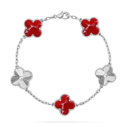 [Luna Brilliance]CLOVER 5 MOTIF RED PATTERN BRACELET COLLECTION
