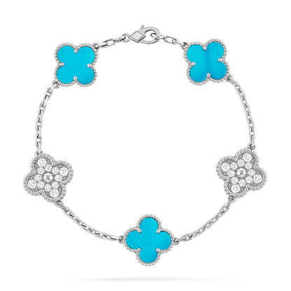 [Luna Brilliance]CLOVER 5 MOTIF TURQUOISE BRACELET COLLECTION