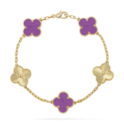 [Luna Brilliance] CLOVER 5 MOTIF VIOLET BRACELET COLLECTION