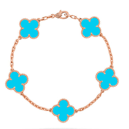 [Luna Brilliance]CLOVER 5 MOTIF TURQUOISE BRACELET COLLECTION