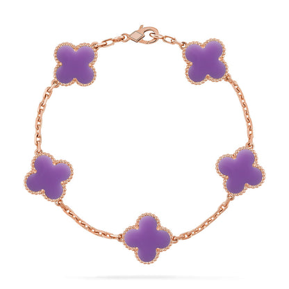[Luna Brilliance]CLOVER 5 MOTIF LIGHT PURPLE BRACELET COLLECTION