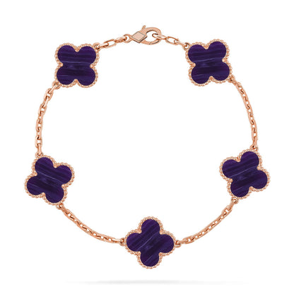 [Luna Brilliance]CLOVER 5 MOTIF PURPLE STRIPES BRACELET COLLECTION