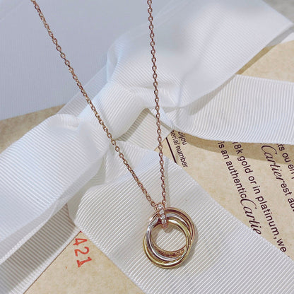 [Lunabriance]TRINITY NECKLACE GOLD  DIAMONDS