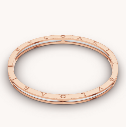 [Lunabriance]ZERO 1 PINK GOLD WITH WHITE CERAMIC BRACELET