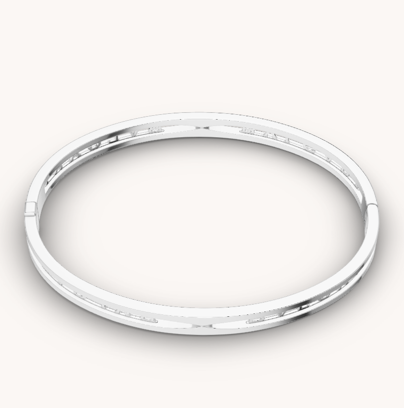 [Lunabriance]ZERO 1 SPIRAL LOGO SILVER BRACELET