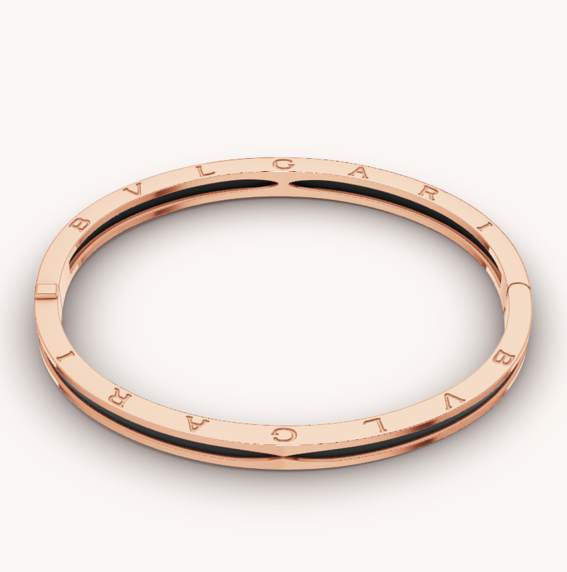 [Lunabriance]ZERO 1 PINK GOLD WITH BLACK CERAMIC BRACELET