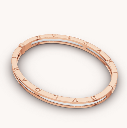 [Lunabriance]ZERO 1 PINK GOLD WITH WHITE CERAMIC BRACELET