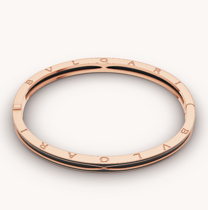 [Lunabriance]ZERO 1 PINK GOLD WITH MATTE BLACK CERAMIC BRACELET