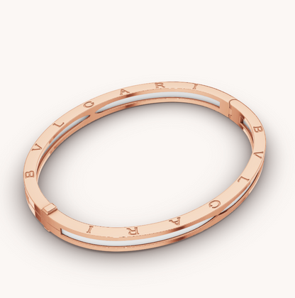 [Lunabriance]ZERO 1 PINK GOLD WITH WHITE CERAMIC BRACELET