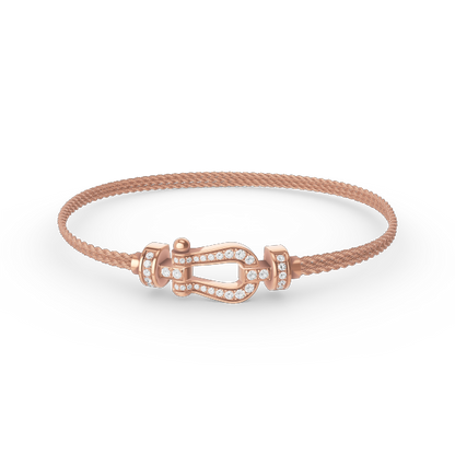 [Lunabriance]FORCE SMALL HORSESHOE  DIAMOND CHAIN ROPE BRACELET