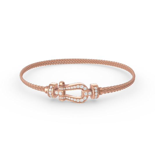 [Lunabriance]FORCE SMALL HORSESHOE  DIAMOND CHAIN ROPE BRACELET