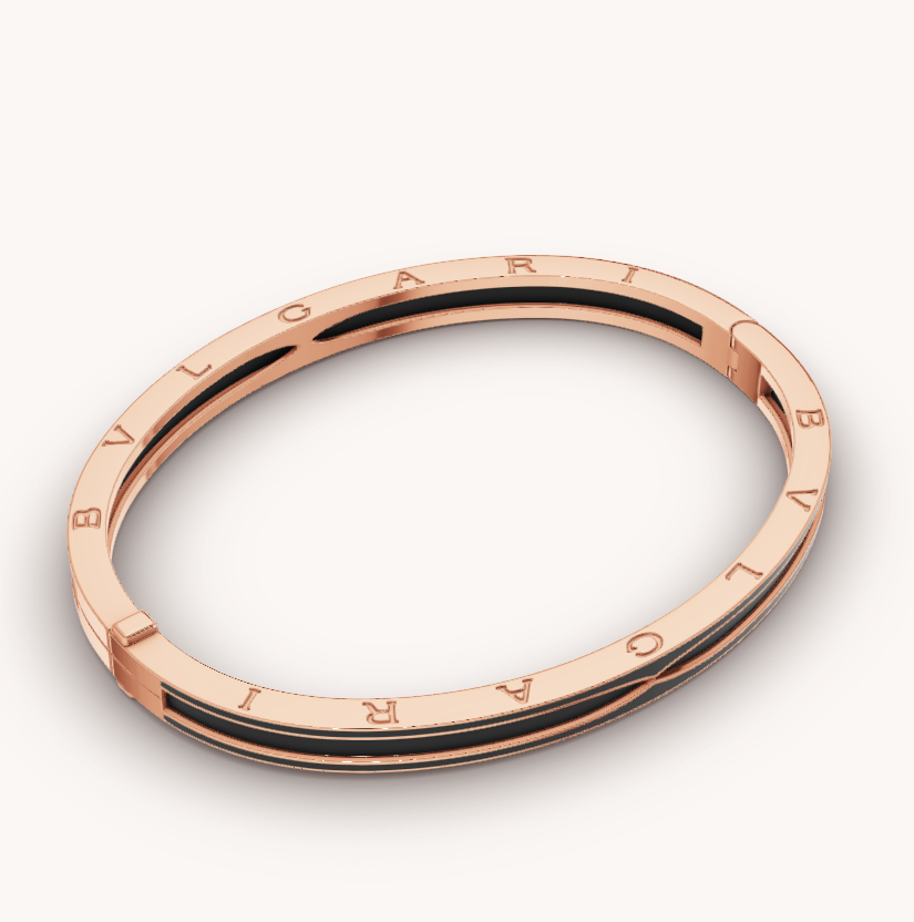 [Lunabriance]ZERO 1 PINK GOLD WITH MATTE BLACK CERAMIC BRACELET