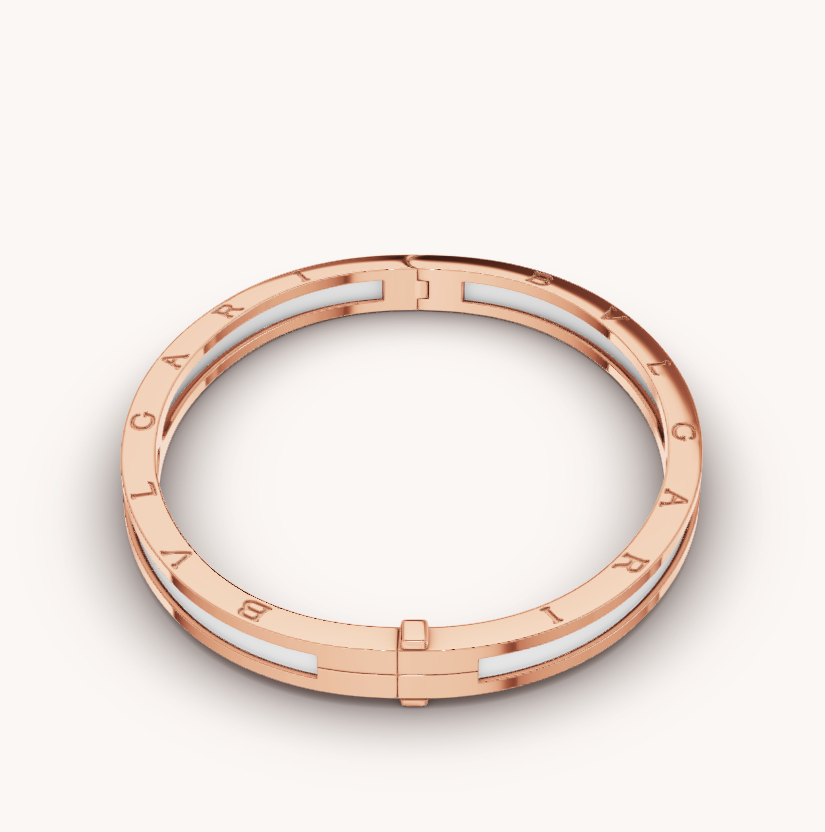 [Lunabriance]ZERO 1 PINK GOLD WITH WHITE CERAMIC BRACELET