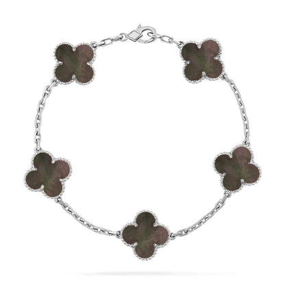 [Luna Brilliance]CLOVER 5 MOTIF GRAY MOP BRACELET COLLECTION