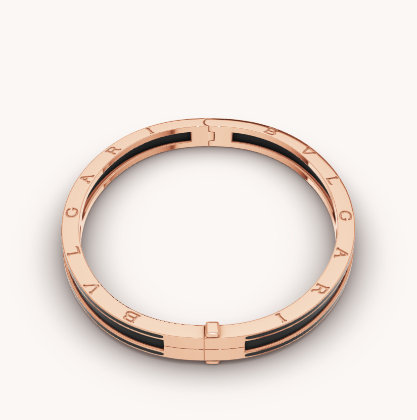 [Lunabriance]ZERO 1 PINK GOLD WITH MATTE BLACK CERAMIC BRACELET