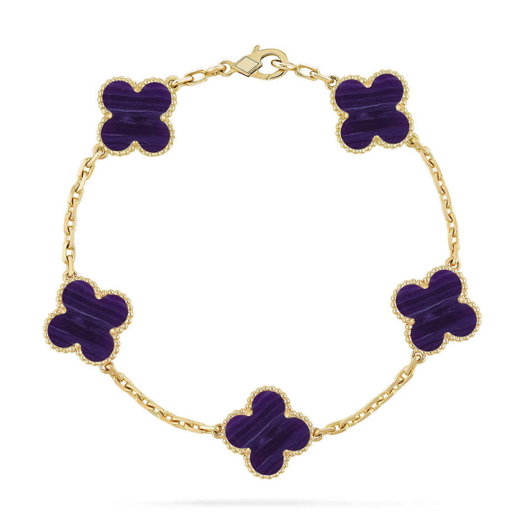 [Luna Brilliance]CLOVER 5 MOTIF PURPLE STRIPES BRACELET COLLECTION