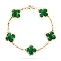 [Luna Brilliance]CLOVER 5 MOTIF MALACHITE BRACELET COLLECTION