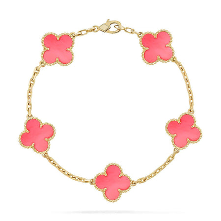 [Luna Brilliance] CLOVER 5 MOTIFS  PINK MOP BRACELET COLLECTION