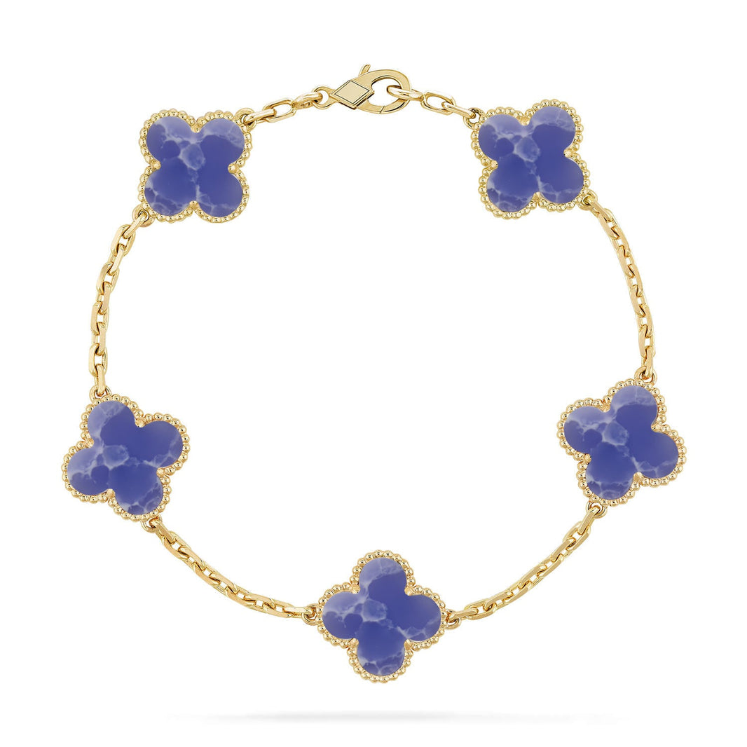 [Luna Brilliance]CLOVER 5 MOTIF BLUE VEINS BRACELET COLLECTION