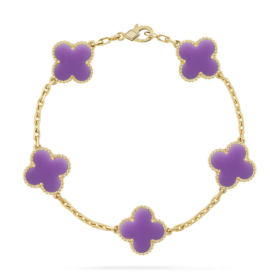 [Luna Brilliance]CLOVER 5 MOTIF LIGHT PURPLE BRACELET COLLECTION